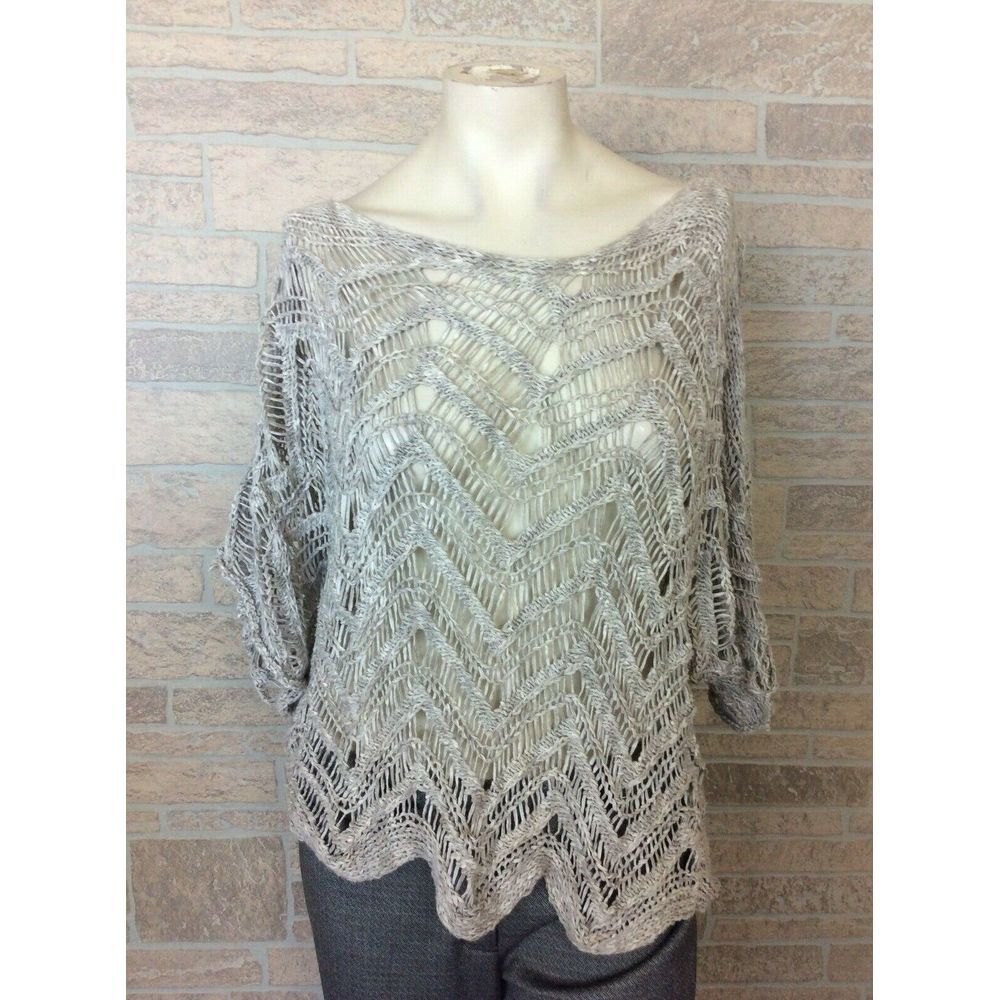Eileen Fisher Gray Open Knit Cover Up Top Shirt - Picture 1 of 6